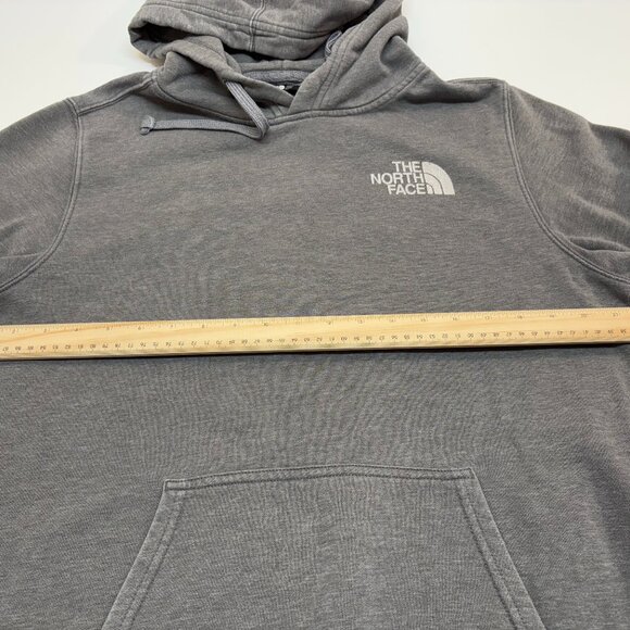 The North Face Box Logo Hoodie Distressed Faded Gray Men's M - Picture 9 of 11